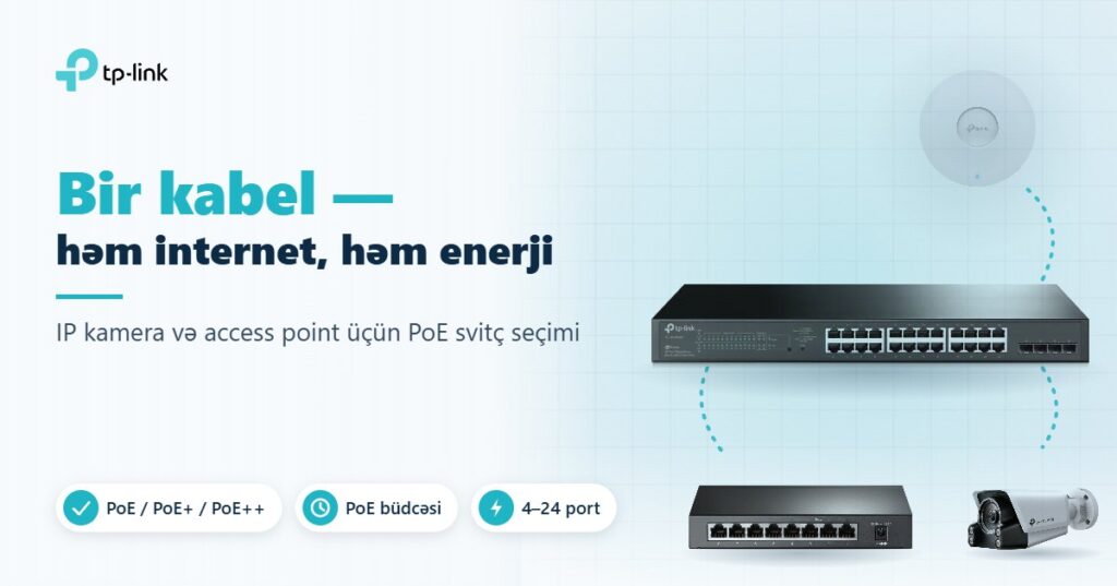 TP-Link PoE svitç, IP kamera və access point